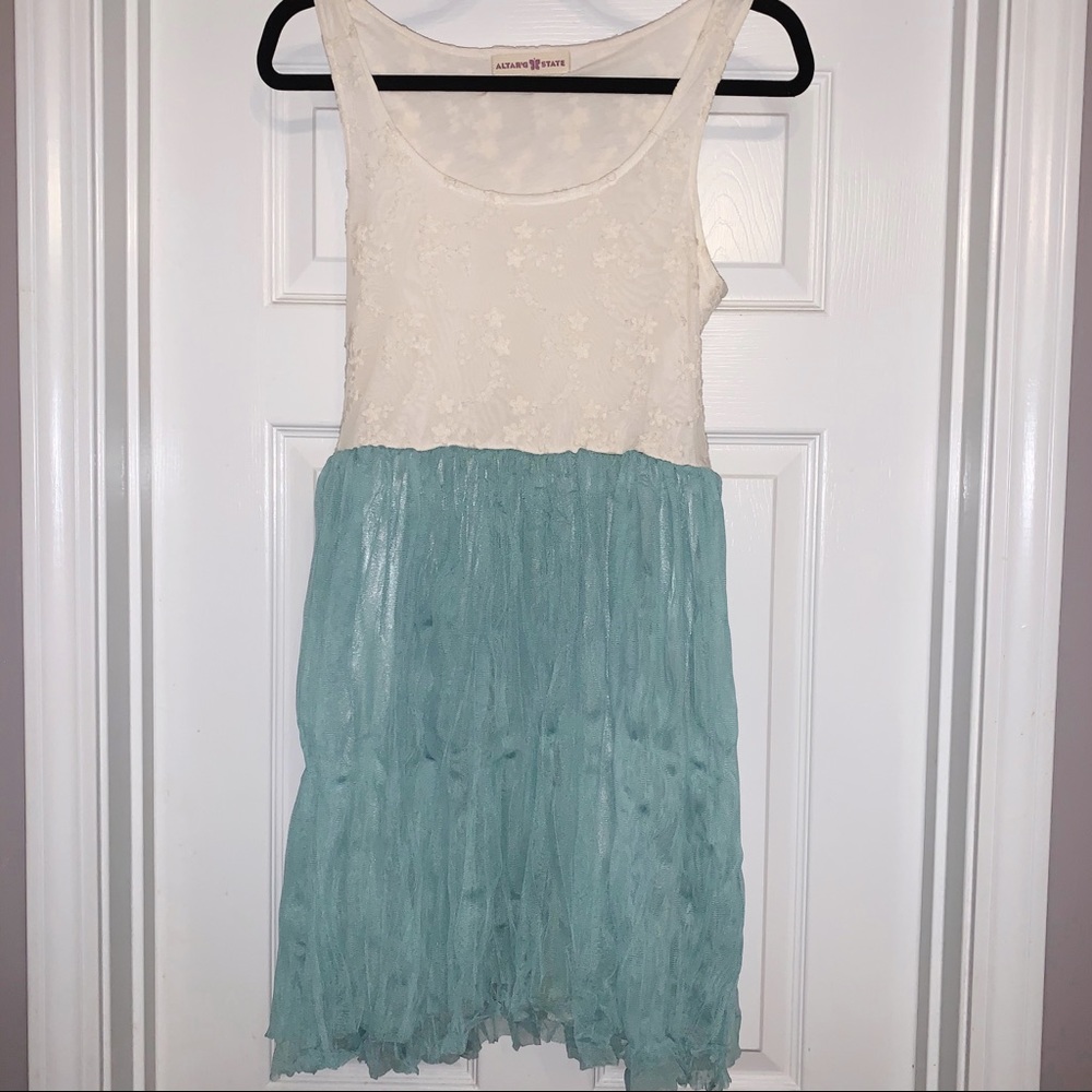 Altar’d State Cream/Aqua Dress